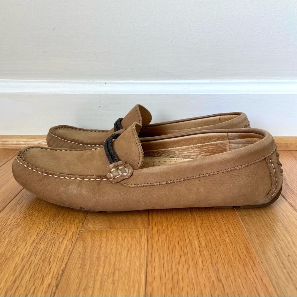 Bass Driving Loafers Men's 7.5 M Brown Leather Slip-On Shoes Old Money Preppy